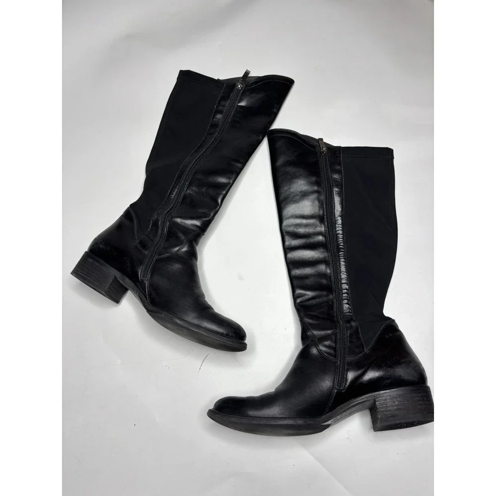 Paul Green Women's 6.5 B M-L Calf Knee High Vario Leather Boots Equestrian Class